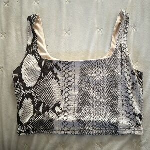 Snake print tank top crop top